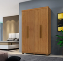 Ver imagem 1 de Guarda Roupa Casal 4 Portas 3 Gavetas com Pés 200cm Milano Cinamomo - Benetil