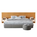 Ver imagem 1 de Cabeceira King Ripada Maracá com 2 Mesas Suspensas 320cm 100% MDF Linha 2025 Marrom