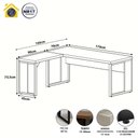 Ver imagem 7 de Mesa em L Escritório Home Industrial MDP 170cm Macadâmia com Branco F5 Office