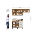Ver imagem 3 de Lavanderia Modulada com 2 Aéreos e 1 Balcão com Tampo 100% MDF Marrom/Freijó/Off White