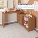 Ver imagem 4 de Penteadeira com Cômoda com 3 Gavetas e 2 Nichos American Marrom/Freijó