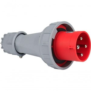 Plugue Industrial 3p+t 63a Trifásico 380/415v 6h Ip67 Vermelho 0342