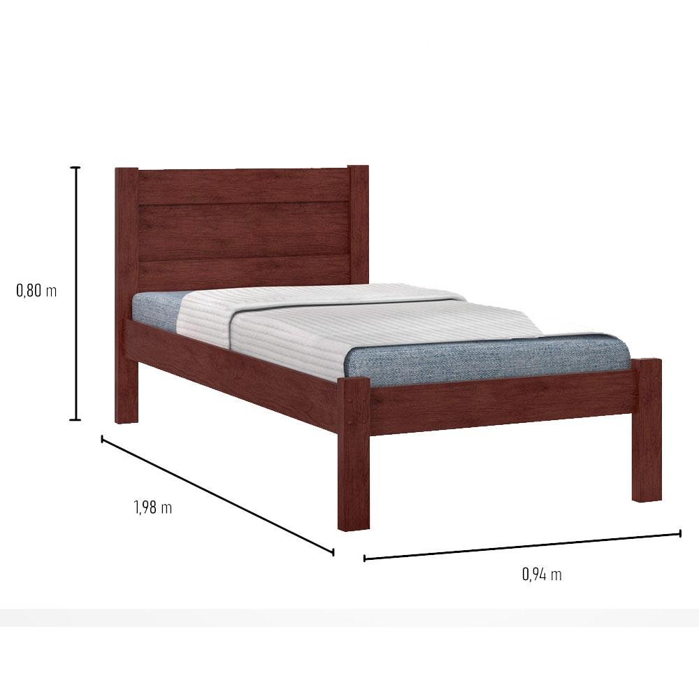 Cama de Solteiro Madeira em MDF Prisma J&A Capuccino - 4