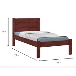 Cama de Solteiro Madeira em MDF Prisma J&A Capuccino - 4
