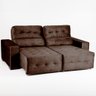 Sofá Retrátil e Reclinável Évora 4 Lugares 2,50m Veludo Luxor Chocolate Espuma D28 - 3