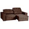 Sofá Retrátil e Reclinável Évora 4 Lugares 2,50m Veludo Luxor Chocolate Espuma D28 - 2