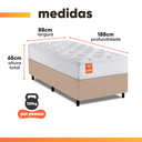 Ver imagem 3 de Cama Box Colchão Solteiro Molas Ensacadas Real 88x188x65cm Branco / Bege Inducol