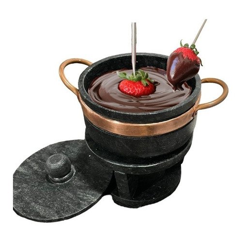 Kit Fondue Pedra Sabão Completo 16 Ppeças - Chapa 23 Cm - 3