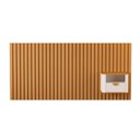 Ver imagem 4 de Cabeceira Queen Ripada Suspensa Curva com 1 Mesa de Cabeceira 100% MDF Maracá Buriti Linha 2025 Marrom