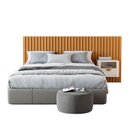 Ver imagem 2 de Cabeceira Ripada Maracá Queen com 1 Mesa de Cabeceira Curva Buriti