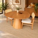 Ver imagem 5 de Mesa de Jantar Cone Redonda Laminado em Madeira 120cm Flora Marrom/Castanho Mel