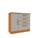 Ver imagem 2 de Cômoda Infantil 1 Porta 4 Gavetas 104cm Harmonia Espresso Móveis