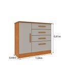 Ver imagem 3 de Cômoda Infantil 1 Porta 4 Gavetas 104cm Harmonia Yescasa Marrom/Cinamomo/Off White