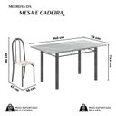 Ver imagem 3 de Conjunto de Mesa Tubular 140cm x 75cm Tampo em Granito Topázio com 6 Cadeiras Iris B Prata/Bege