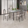 Conjunto de Mesa Tubular 140cm X 75cm Tampo em Granito Topázio com 6 Cadeiras Iris B - 1