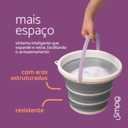 Balde dobrável de plástico 10 litros - Simplo - 3