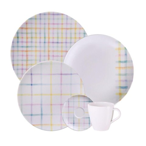 Aparelho de Jantar em Porcelana 20 Peças Sweet Color Tramontina