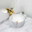 Ver imagem 2 de Cuba Pia Cerâmica Apoio Banheiro Lavabo Redonda 39x39cm Luxo - Branca