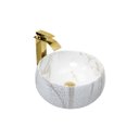 Ver imagem 1 de Cuba Pia Cerâmica Apoio Banheiro Lavabo Redonda 39x39cm Luxo - Branca