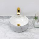 Ver mais imagens de Cuba Pia Cerâmica Apoio Banheiro Lavabo Redonda 39x39cm Luxo - Branca