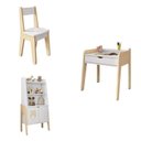 Ver imagem 2 de Conjunto Estante com Mesa e Cadeira Infantil Corujinha Casatema MadeiraOriginals Branco/Marrom