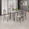 Conjunto de Mesa Tubular 140cm X 75cm Tampo em Granito Topázio com 6 Cadeiras Iris - 1