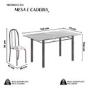 Ver imagem 3 de Conjunto de Mesa Tubular 140cm x 75cm Tampo em Granito Topázio com 6 Cadeiras Iris Prata/Arabesco