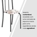 Ver imagem 6 de Conjunto de Mesa Tubular 140cm x 75cm Tampo em Granito Topázio com 6 Cadeiras Iris Prata/Arabesco
