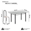 Ver imagem 3 de Conjunto de Mesa Tubular 140cm X 75cm Tampo em Granito Topázio com 6 Cadeiras Iris