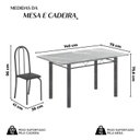Ver imagem 3 de Conjunto de Mesa Tubular 140cm x 75cm Tampo em Granito Topázio com 6 Cadeiras Iris Prata/Preto