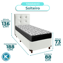 Ver imagem 3 de Cama Box + Colchão Solteiro Ortobom D33 Iso100 + Cabeceira Estofada