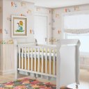 Ver imagem 7 de Conjunto Quarto Infantil 1 Berço Mini Cama Mirelle 1 Guarda-Roupa de Bebê 4 Portas e 2 Gavetas Ariel Branco