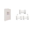 Ver imagem 3 de Conjunto Quarto Infantil 1 Berço Mini Cama Mirelle 1 Guarda-Roupa de Bebê 4 Portas e 2 Gavetas Ariel Branco