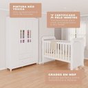 Ver imagem 4 de Conjunto Quarto Infantil 1 Berço Mini Cama Mirelle 1 Guarda-Roupa de Bebê 4 Portas e 2 Gavetas Ariel Branco