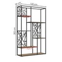 Ver imagem 3 de Estante Alta 6 Prateleiras P1057 122 Cm Oak Preto Pp Milani Store