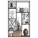 Ver imagem 1 de Estante Alta 6 Prateleiras P1057 122 Cm Oak Preto Pp Milani Store
