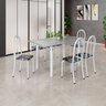Conjunto de Mesa Tubular 140cm X 75cm Tampo em Granito Topázio com 6 Cadeiras Iris - 1