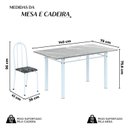Ver imagem 3 de Conjunto de Mesa Tubular 140cm x 75cm Tampo em Granito Topázio com 6 Cadeiras Iris Branco/Preto