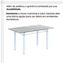 Ver mais imagens de Conjunto de Mesa Tubular 140cm x 75cm Tampo em Granito Topázio com 6 Cadeiras Iris Branco/Preto