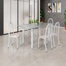 Conjunto de Mesa Tubular 140cm X 75cm Tampo em Granito Topázio com 6 Cadeiras Iris - 1