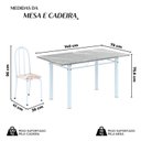 Ver imagem 3 de Conjunto de Mesa Tubular 140cm x 75cm Tampo em Granito Topázio com 6 Cadeiras Iris Branco/Bege