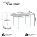 Ver imagem 3 de Conjunto de Mesa Tubular 140cm x 75cm Tampo em Granito Topázio com 6 Cadeiras Iris Branco/Arabesco