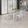 Conjunto de Mesa Tubular 140cm X 75cm Tampo em Granito Topázio com 6 Cadeiras Iris - 1