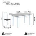 Ver imagem 3 de Conjunto de Mesa Tubular 140cm x 75cm Tampo em Granito Topázio com 6 Cadeiras Iris Branco/Preto