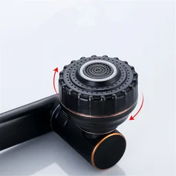 Torneira Banheiro e Lavabo com Monocomando e Misturador Articulável - Preta - 4