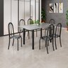 Conjunto de Mesa Tubular 140cm X 75cm Tampo em Granito Topázio com 6 Cadeiras Iris B - 1