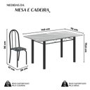 Ver imagem 3 de Conjunto de Mesa Tubular 140cm x 75cm Tampo em Granito Topázio com 6 Cadeiras Iris B Preto