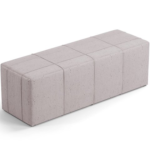 Puff Decorativo Living Sala de Estar 195 cm Roma W01 Linho Bege - Lyam Lyam Decor