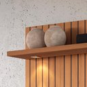 Ver imagem 7 de Painel River 1.8 com Led Rack Bancada Atlas 1.8 Lukaliam Móveis Jequitiba Ripado 3d/off White