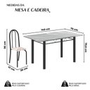 Ver imagem 3 de Conjunto de Mesa Tubular 140cm x 75cm Tampo em Granito Topázio com 6 Cadeiras Iris B Bege/Preto